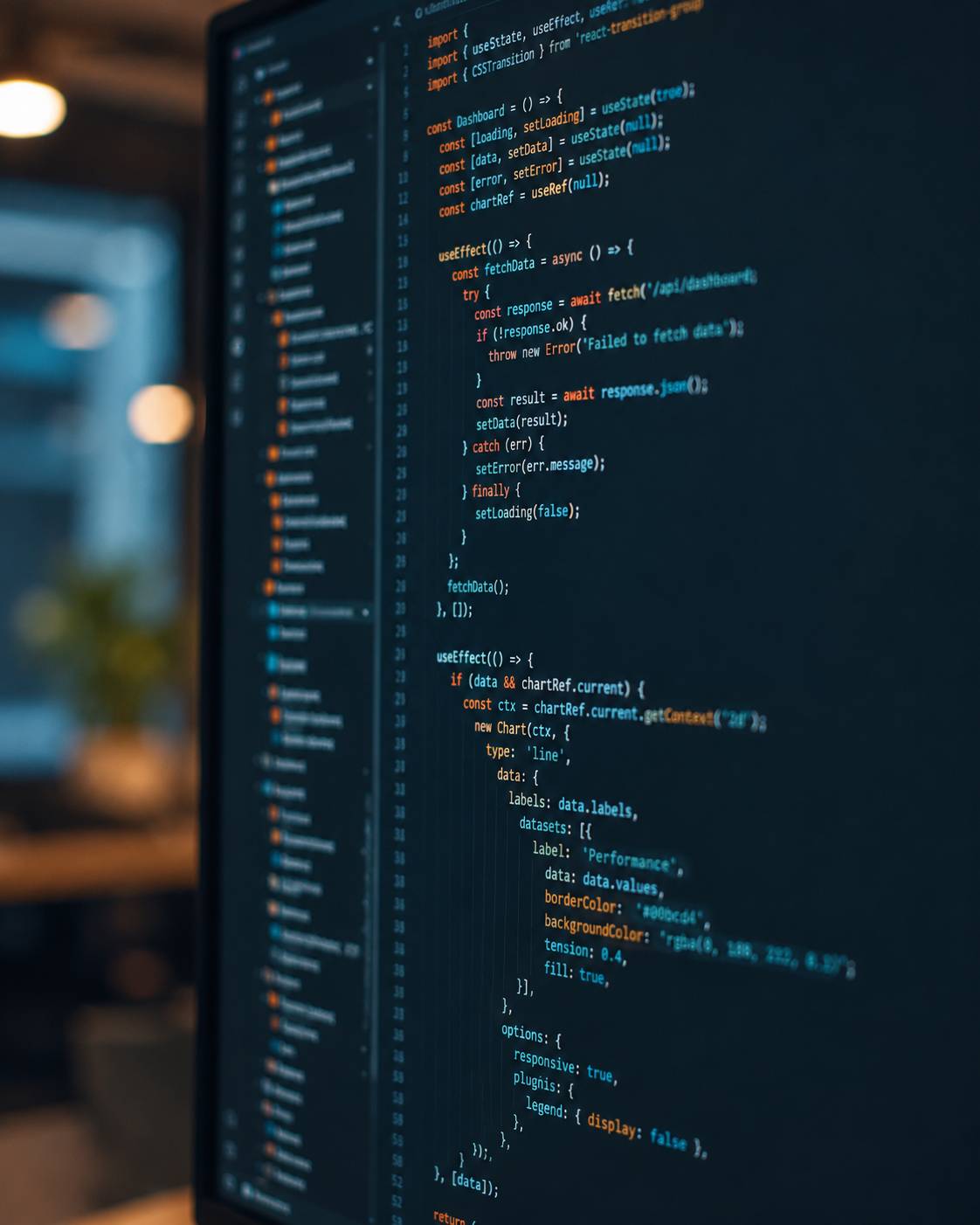 Close-up of code on a monitor